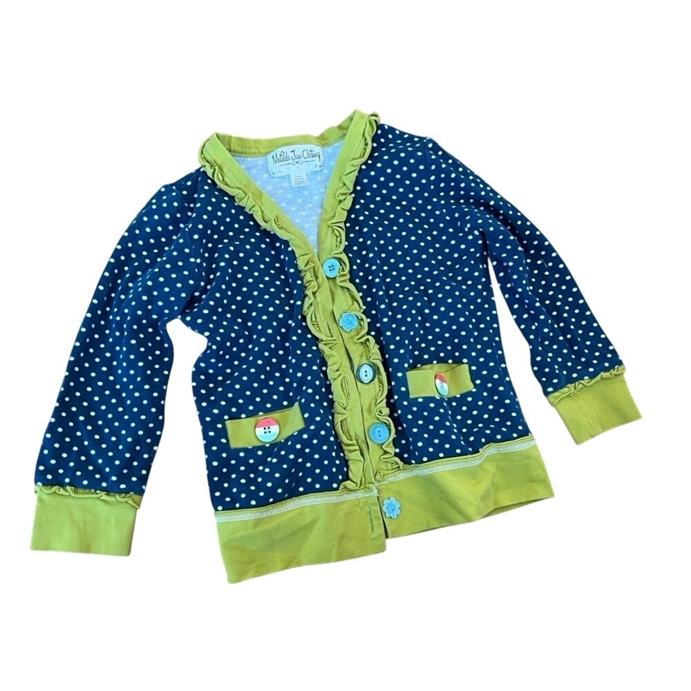 Matilda Jane blue polka dot cardigan sweater